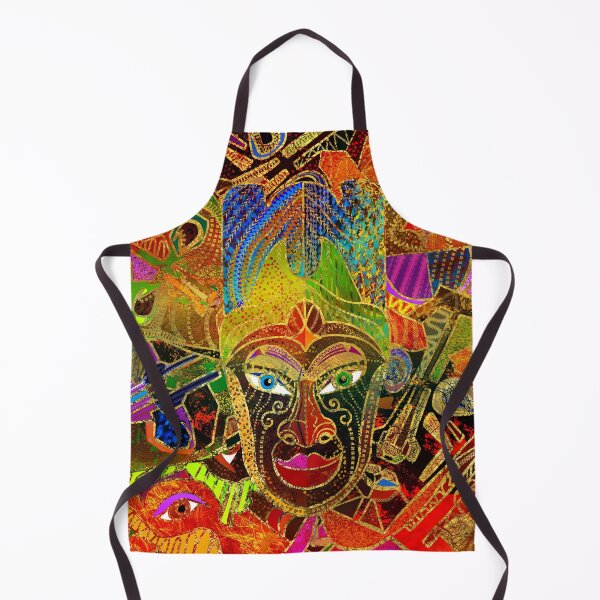 Item preview, Tribal Mask colorful collage designed and sold by k9printart.