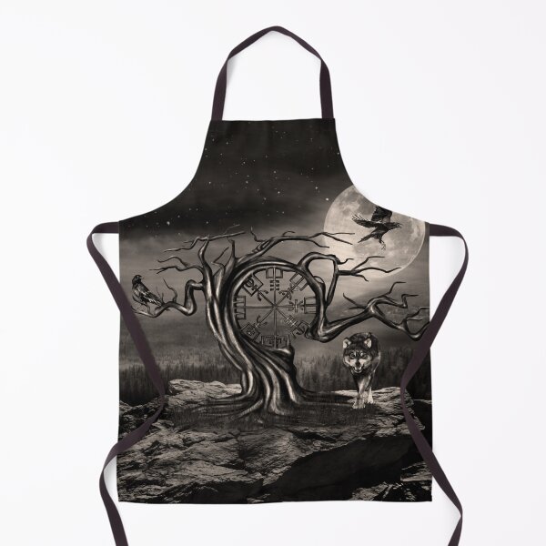 Item preview, Vegvisir Tree Moon landscape - sepia designed and sold by k9printart.