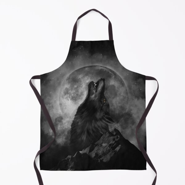 Item preview, Black Wolf Howling Black & White designed and sold by k9printart.