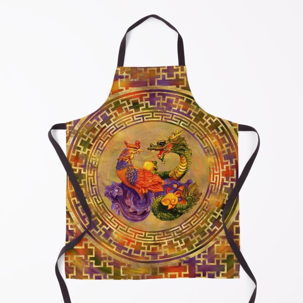 Item preview, Phoenix and Dragon - color and gold designed and sold by k9printart.