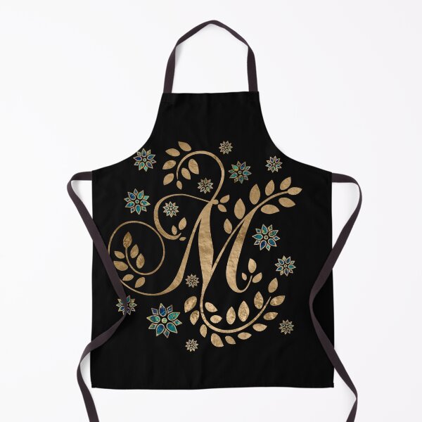 Item preview, Luxury Golden Calligraphy Monogram with letter M designed and sold by k9printart.