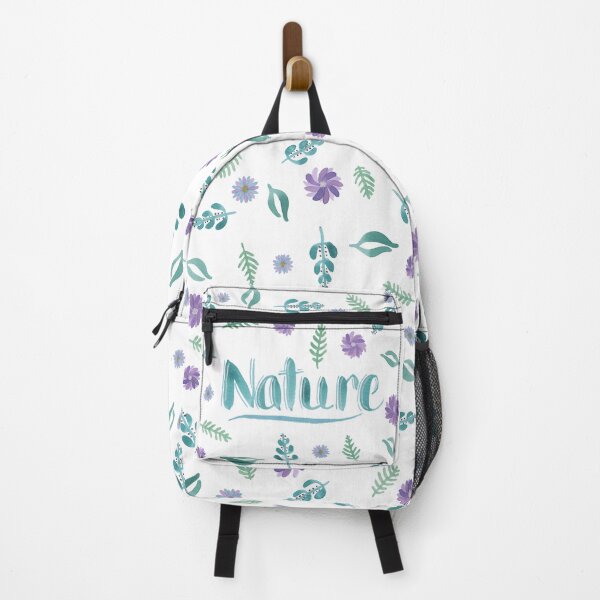 Item preview, Watercolor Brush Lettering - Nature with Leaves and Flowers on White designed and sold by Karen McFarland.