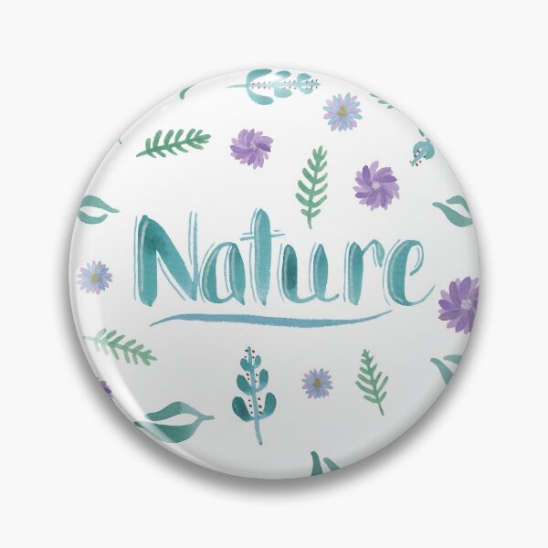 Item preview, Watercolor Brush Lettering - Nature with Leaves and Flowers on White designed and sold by Karen McFarland.