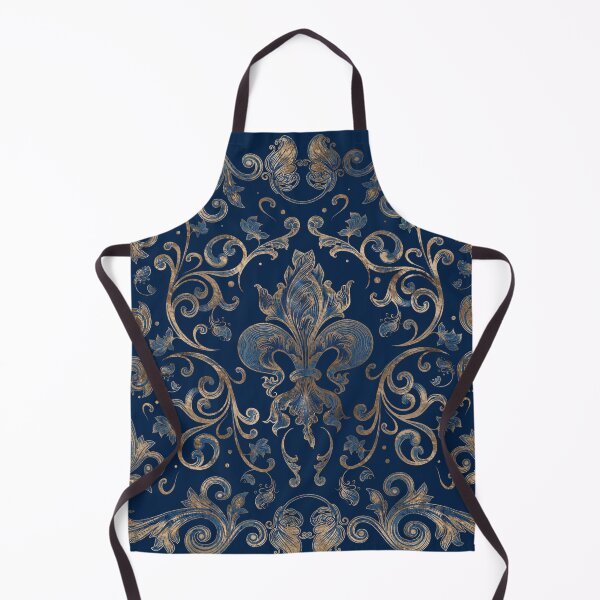 Item preview, Fleur-de-lis ornament Blue Marble and Gold designed and sold by k9printart.