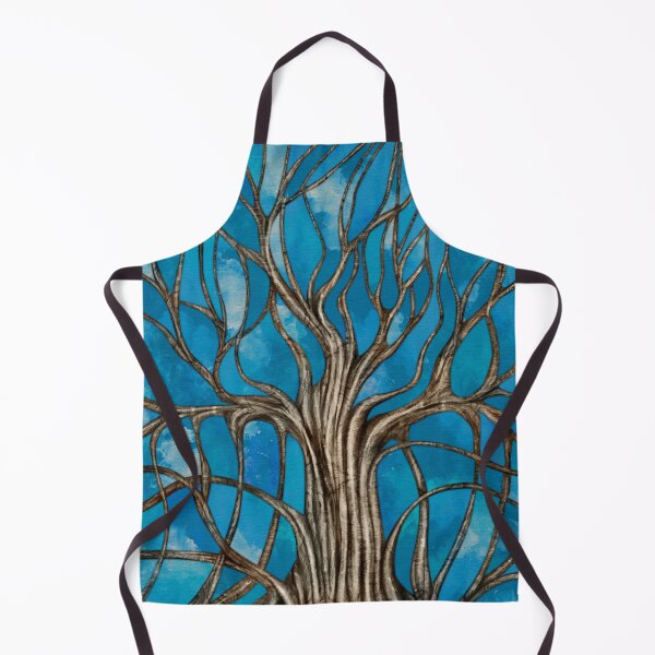 Item preview, Mystic Tree of Life Mosaic Blue Watercolor designed and sold by k9printart.