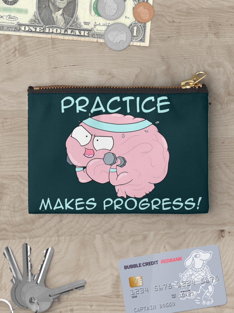 Thumbnail 3 of 4, Zipper Pouch, Practice Makes Progress designed and sold by amoebasisters.