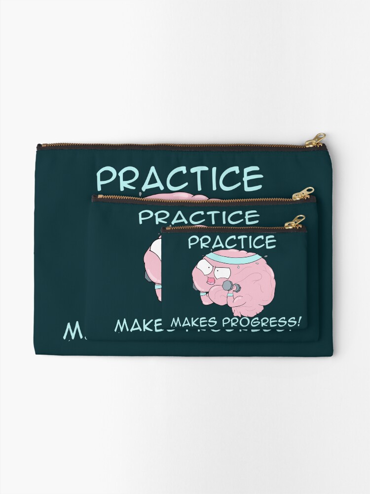 Thumbnail 2 of 4, Zipper Pouch, Practice Makes Progress designed and sold by amoebasisters.