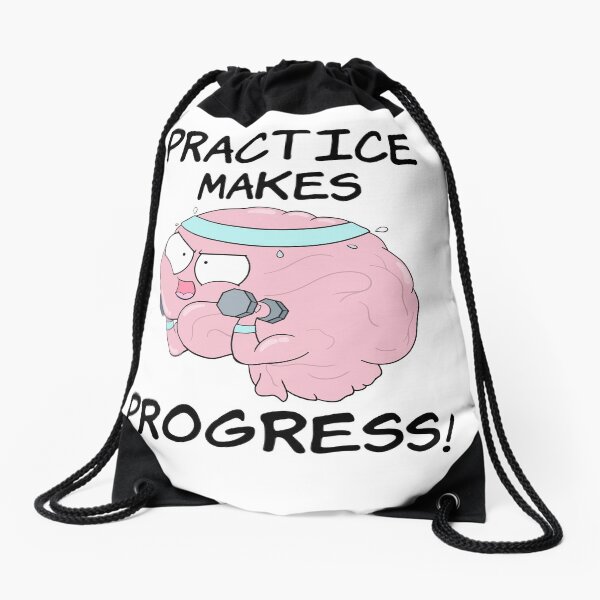 Practice Makes Progress Drawstring Bag