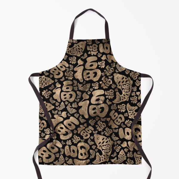 Item preview, Chinese Lucky Symbols and Koi Fish - Black and Gold designed and sold by k9printart.