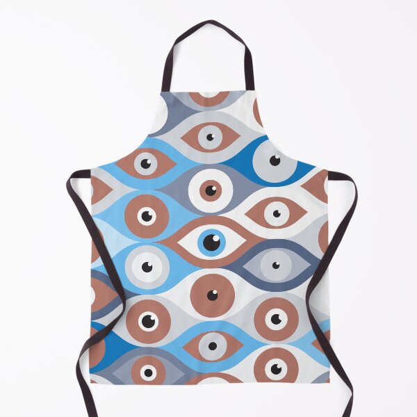 Item preview, Evil Eye protection pattern terracotta and blues designed and sold by k9printart.