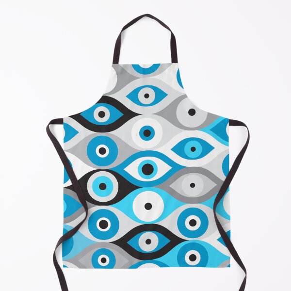 Item preview, Greek Evil Eye pattern Blues and Greys designed and sold by k9printart.