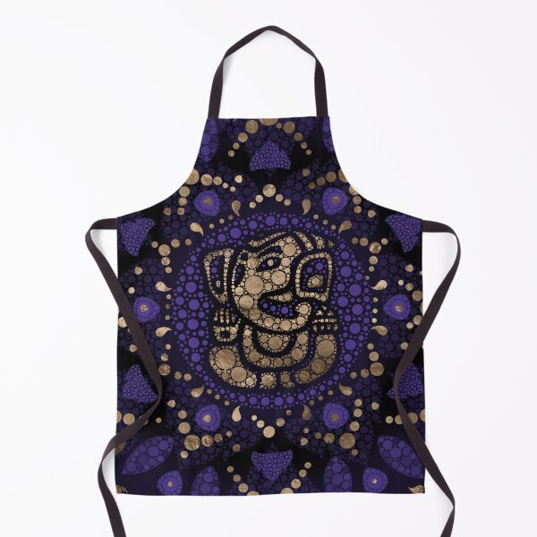 Item preview, Lord Ganesha Dot Art Purples and Gold designed and sold by k9printart.