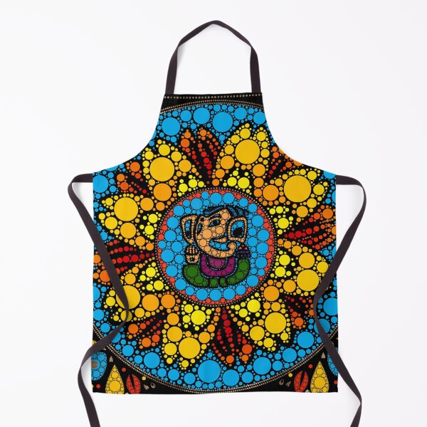 Item preview, Colorful Ganesha in Marigold Flower Mandala Dot Art designed and sold by k9printart.