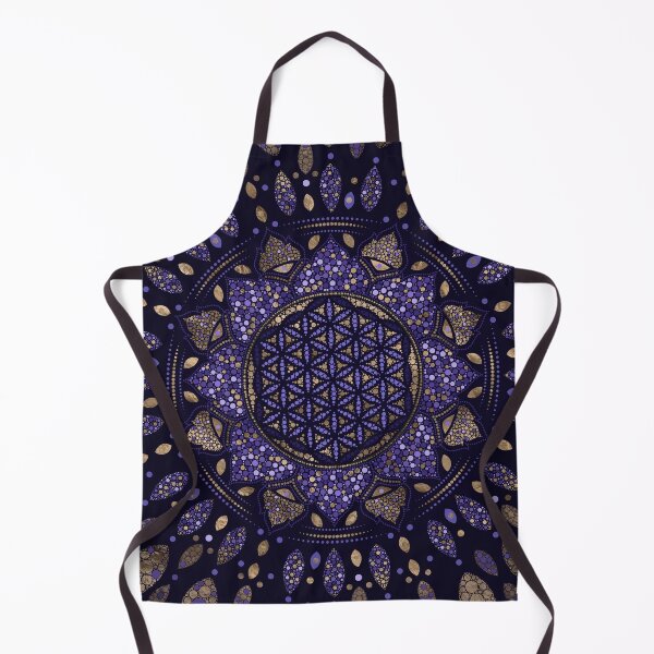 Item preview, Flower of Life in Lotus Dot Art purples and gold designed and sold by k9printart.