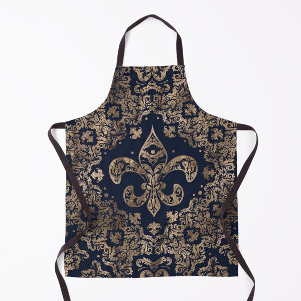 Item preview, Luxury Fleur-de-lis Ornament - gold and dark blue designed and sold by k9printart.