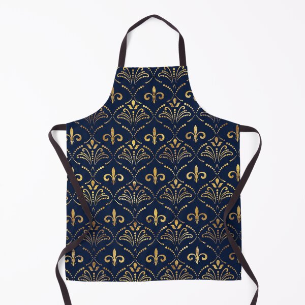Item preview, Elegant Fleur-de-lis pattern - Gold and deep blue designed and sold by k9printart.