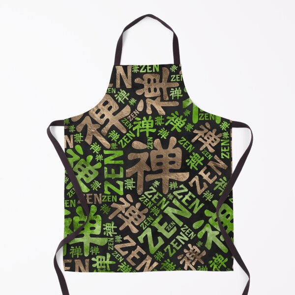 Item preview, Zen Symbol and word pattern gold and green designed and sold by k9printart.
