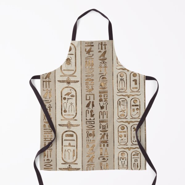 Item preview, Egyptian hieroglyphs Pastel Gold designed and sold by k9printart.