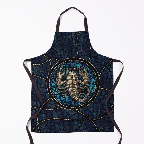 Item preview, Scorpio Zodiac Dot Art Style Abalone Gold designed and sold by k9printart.