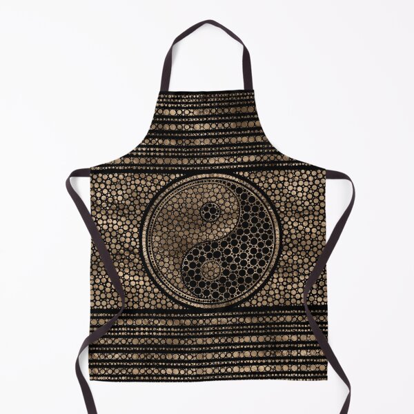Item preview, Yin and Yang Dot Art Black and gold designed and sold by k9printart.