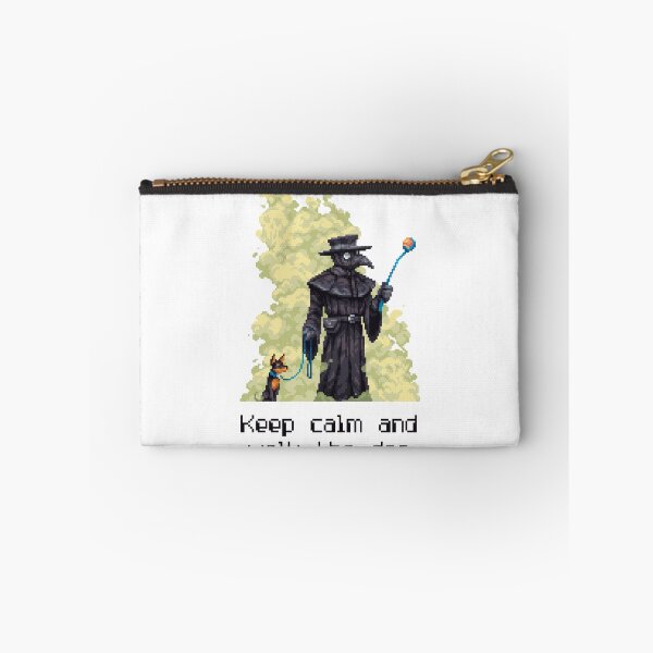 Item preview, "Keep calm and walk the dog"  Plague doctor - pixel art designed and sold by bdws.