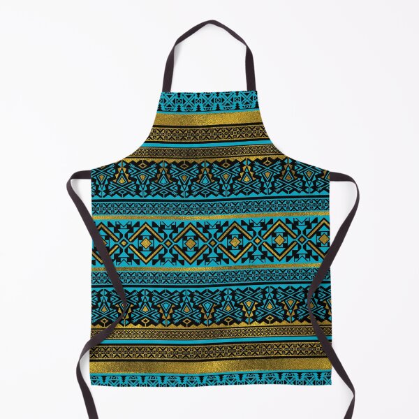 Item preview, Mexican Style pattern - black, teal and gold designed and sold by k9printart.