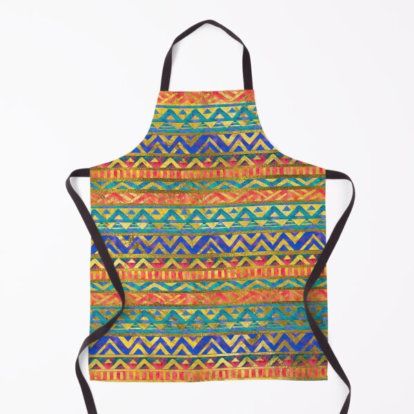 Item preview, Tribal Geometric Watercolor and Gold Pattern designed and sold by k9printart.