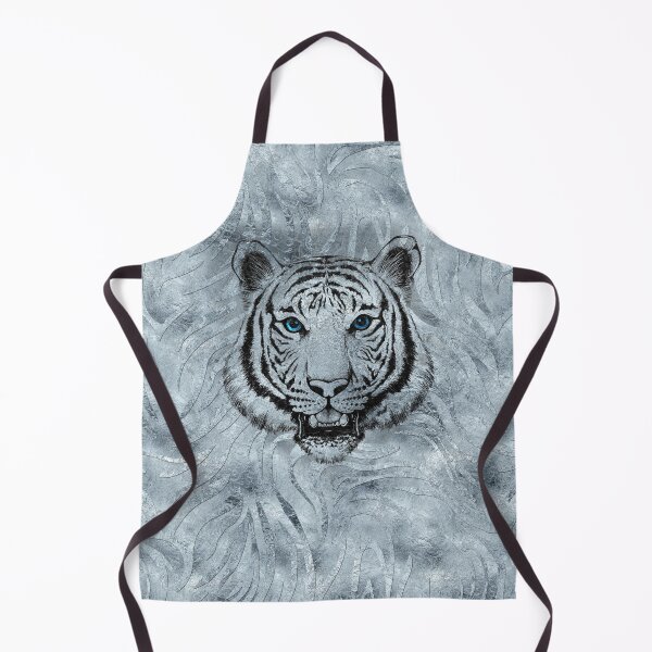 Item preview, White Tiger on Frost glass background designed and sold by k9printart.
