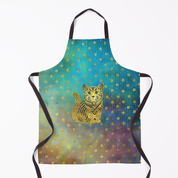 Item preview, Bohemian Cat Golden Decor on Paint Background designed and sold by k9printart.
