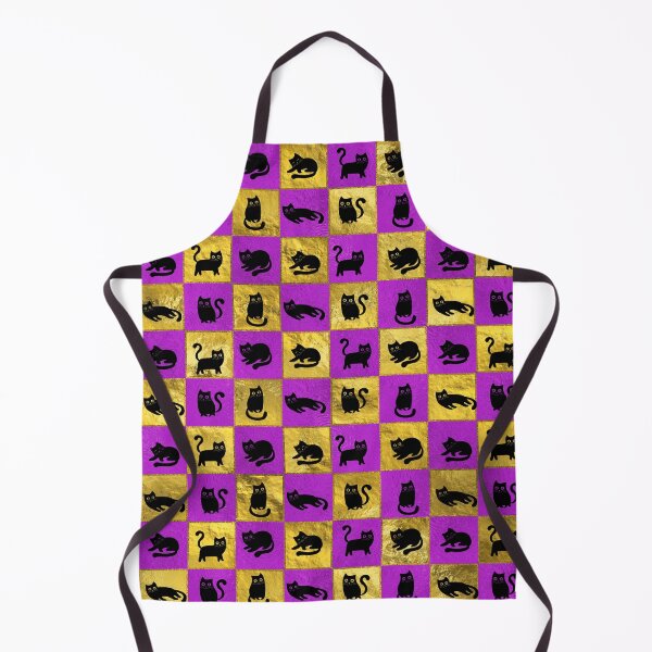 Item preview, Cute Black Cat Pattern on fuschia and gold designed and sold by k9printart.