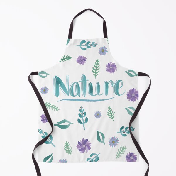Item preview, Watercolor Brush Lettering - Nature with Leaves and Flowers on White designed and sold by Karen McFarland.