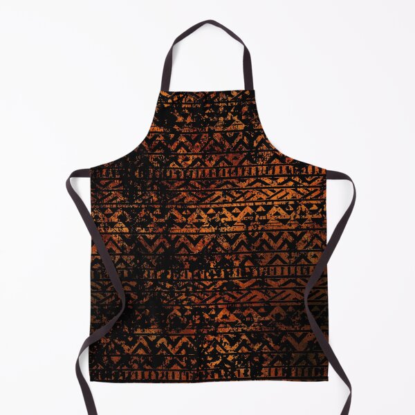 Item preview, Grunge Bronze Tribal Ethnic Pattern on black designed and sold by k9printart.