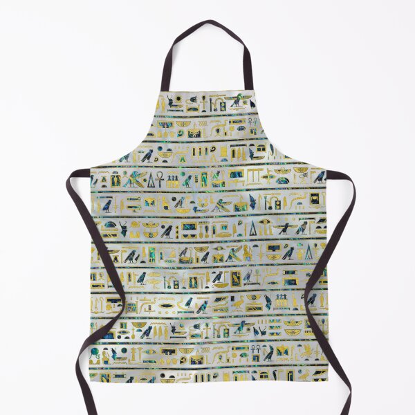 Item preview, Gold and Abalone Egyptian hieroglyphs on pearl  designed and sold by k9printart.