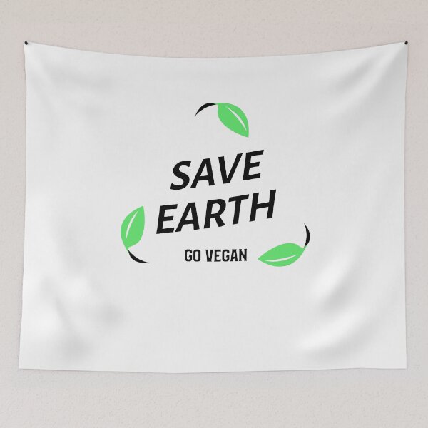 Item preview, Save Earth, Go Vegan designed and sold by azmndesigns.