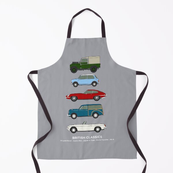 "British Classic Cars Collection" Apron for Sale by RJWautographics
