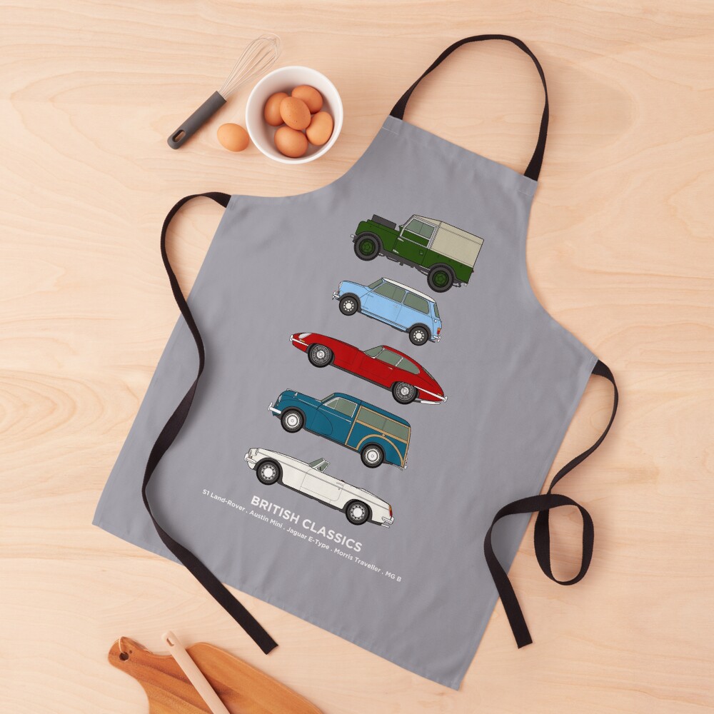 "British Classic Cars Collection" Apron for Sale by RJWautographics