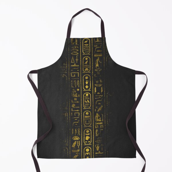 Item preview, Grunge Egyptian Gold hieroglyphs on black paper designed and sold by k9printart.