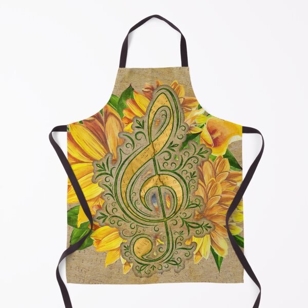 Item preview, Treble Clef on Yellow Flowers Vintage Notes paper designed and sold by k9printart.
