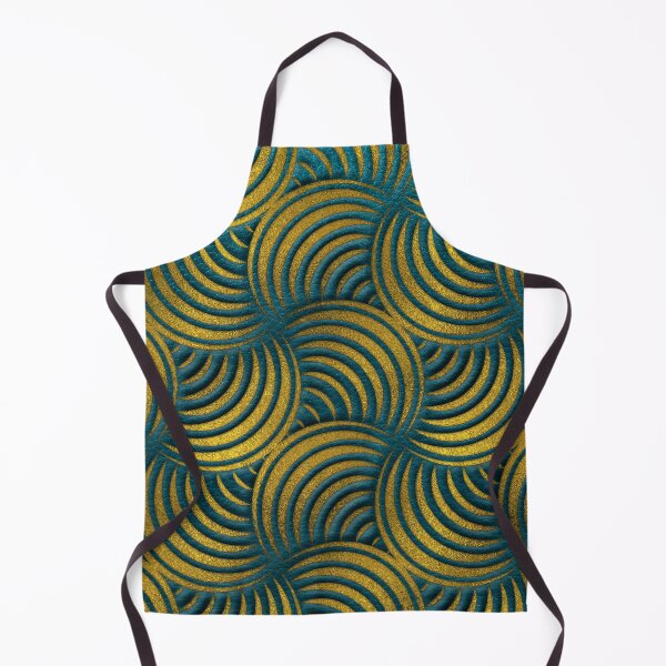 Item preview, Teal Leather and Gold Circulate Wave Pattern designed and sold by k9printart.