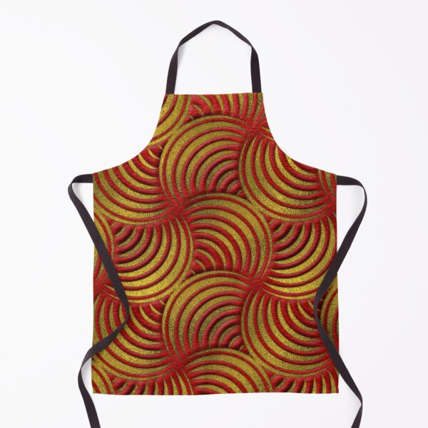 Item preview, Red Leather and Gold Circulate Wave Pattern designed and sold by k9printart.