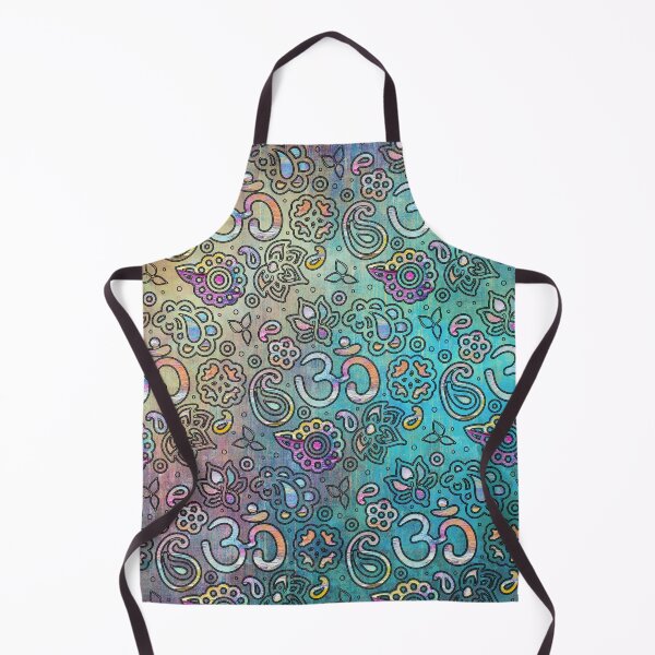 Item preview, Pastel Turquoise watercolor OM symbol pattern designed and sold by k9printart.