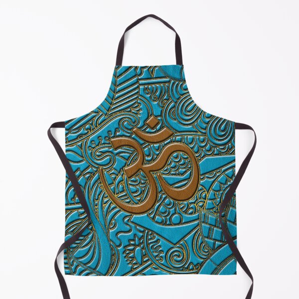 Item preview, Brown on Teal Leather Embossed OM symbol designed and sold by k9printart.