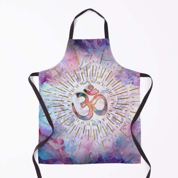 Item preview, Watercolor OM symbol with golden accents designed and sold by k9printart.