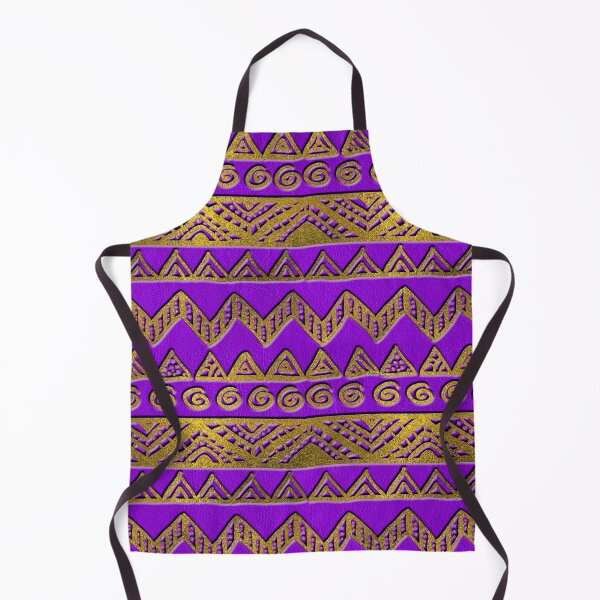 Item preview, Ethnic  Golden Pattern  Swirl on Purple Leather  designed and sold by k9printart.