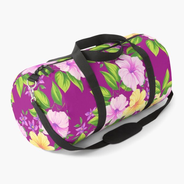 Hibiscus Floral Design in Pinks & Yellows Duffle Bag