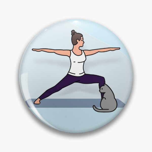 Item preview, YOGA WITH CAT Warrior Pose designed and sold by Trio's Stuff.