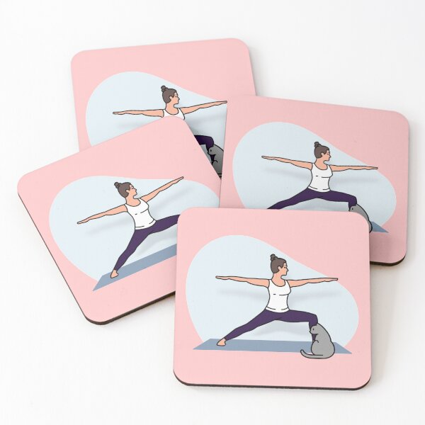 Item preview, YOGA WITH CAT Warrior Pose designed and sold by Trio's Stuff.