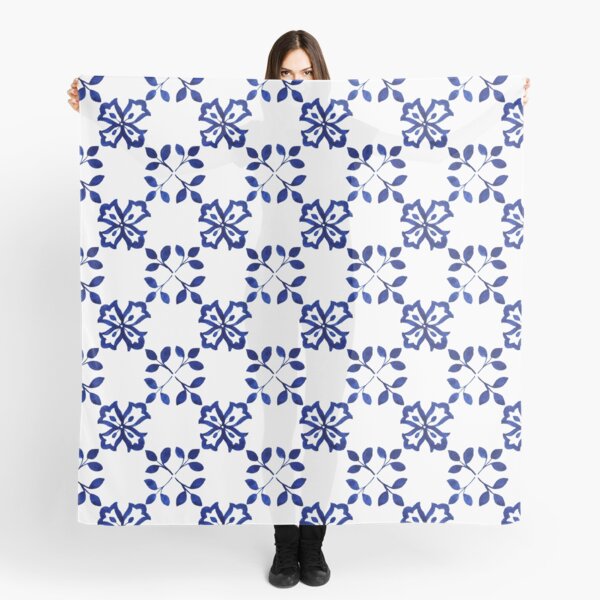 Azulejo Portuguese Tile Watercolor Artwork 1 Scarf