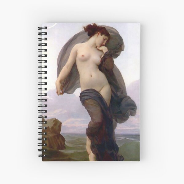 Evening Mood painting by William-Adolphe Bouguereau #EveningMood #painting #WilliamAdolpheBouguereau Spiral Notebook