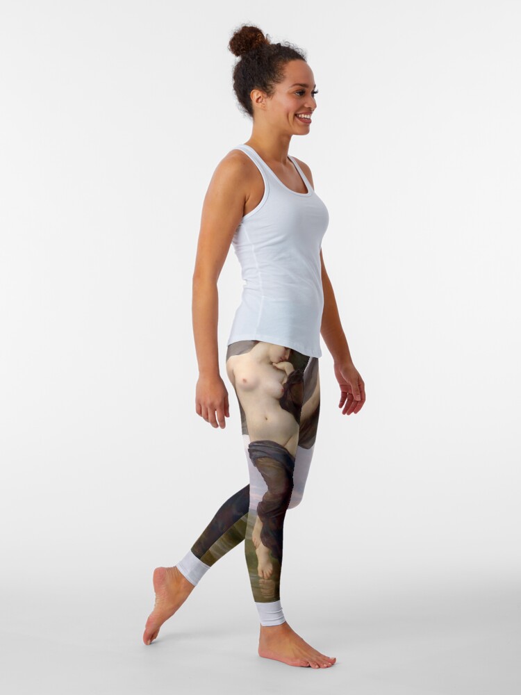Alternate view of Evening Mood painting by William-Adolphe Bouguereau Leggings